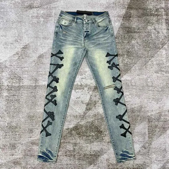 Amiri Bones Jean Black And Blue Jeans