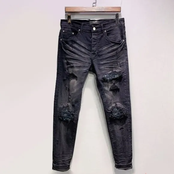 Amiri Blue Distressed Denim Jeans