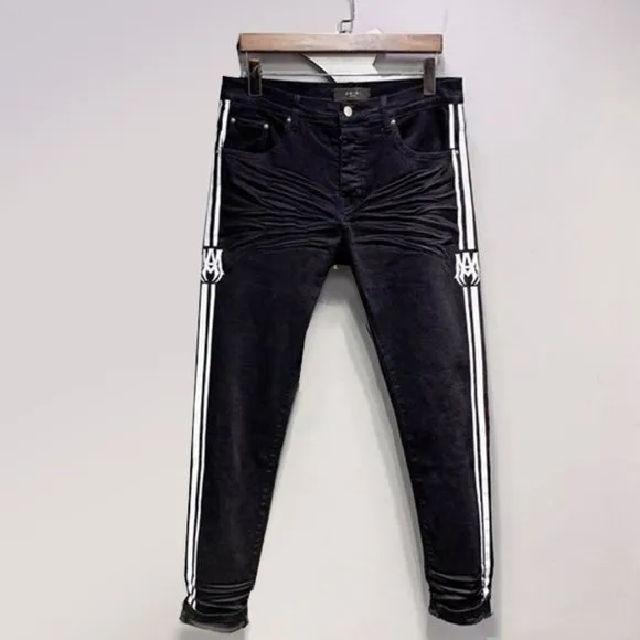 Amiri White And Black Denim Jeans