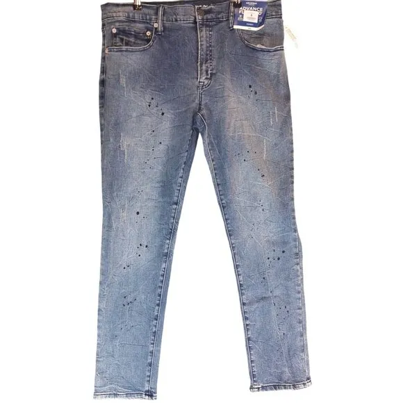 Arizona Jean Co Mens Skinny Jeans Distressed Faux Paint Splatter Jeans 36x30 NWT
          
      NWT