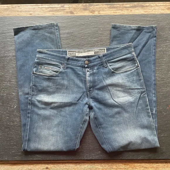[ARMANI COLLEZIONI] Deep Blue P02 Regular fit Low waist Straight leg Denim Jean