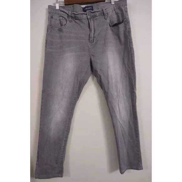 Articles Of Society Mens Slim Dylan Straight Leg Jeans Denim Size 38x30 gray