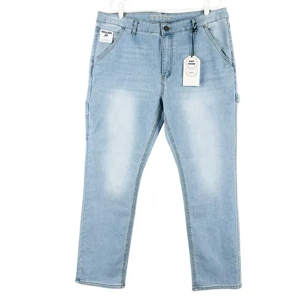 Articles of Society Men's Relaxed Fit Stretch Blue Knit Denim Jeans Sz 38x32 NWT
              
      NWT