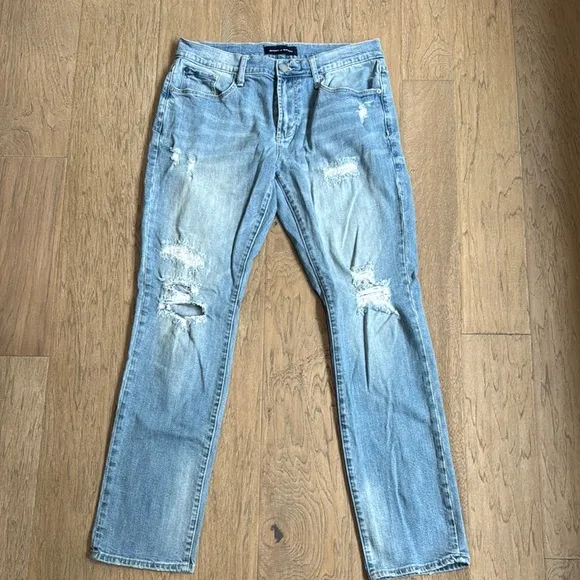 Articles of Society Slim Straight Crosby Jeans Light Vintage Wash, Distressed