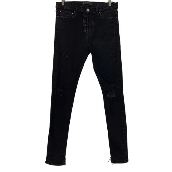 ARTMEETSCHAOS State St. Distressed Sing Sing Slim Leg Jeans Size 33 Black