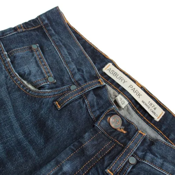 Asbury Park NWT 5 Pocket Jeans Size 29 US In Solid Blue 100% Cotton
          
      NWT