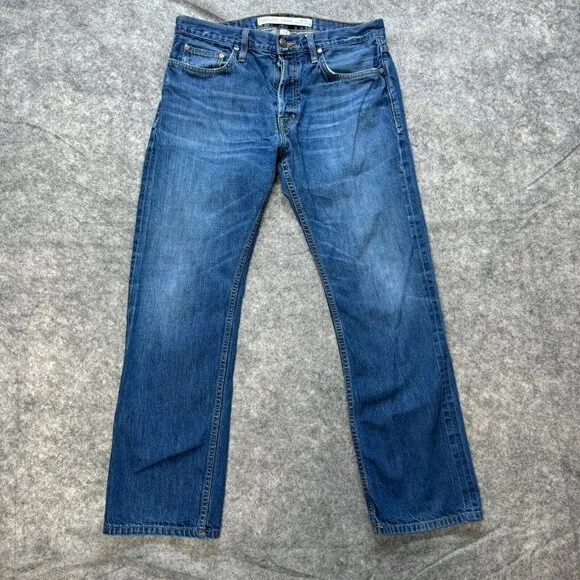 Asbury Park Jeans Mens 34 Straight 1874 Monte Carlo Button Fly 100% Cotton USA