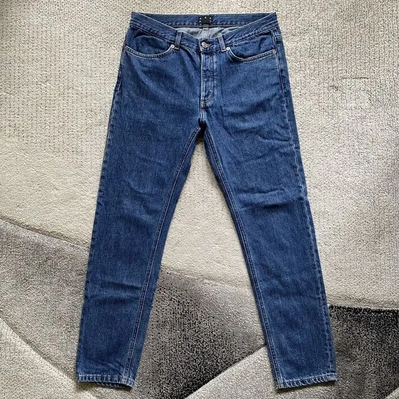 Asket 31x30 Blue Washed Denim Jeans Slim Fit Made in Italy
