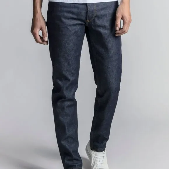 ASKET Slim Button Fly Raw Denim Jeans
