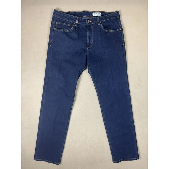 Aviator Jeans Mens 40 Blue Straight Fit Casual Preppy Logo Adult