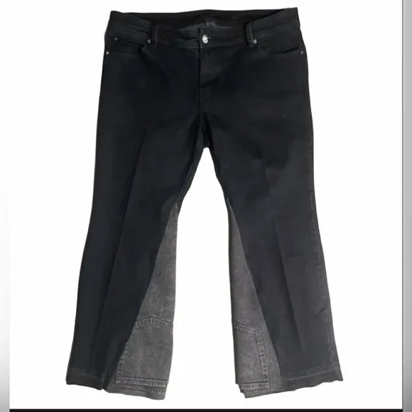 Black jeans with gray back pocket pants inseam flared 40x29 1 of 1 (Upcycled)