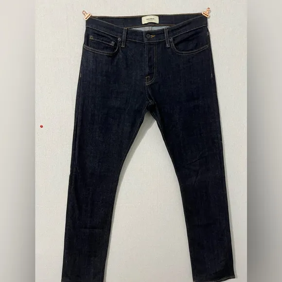 Baldwin Denim Men's Henley Slim Fit Raw Selvedge Denim Jeans (dry/dark Blue)