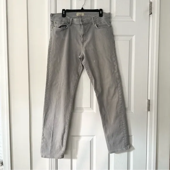 Baldwin Men Henley Light Grey Wash Iron Slim Straight Denim Jeans 38 x 32 Inseam