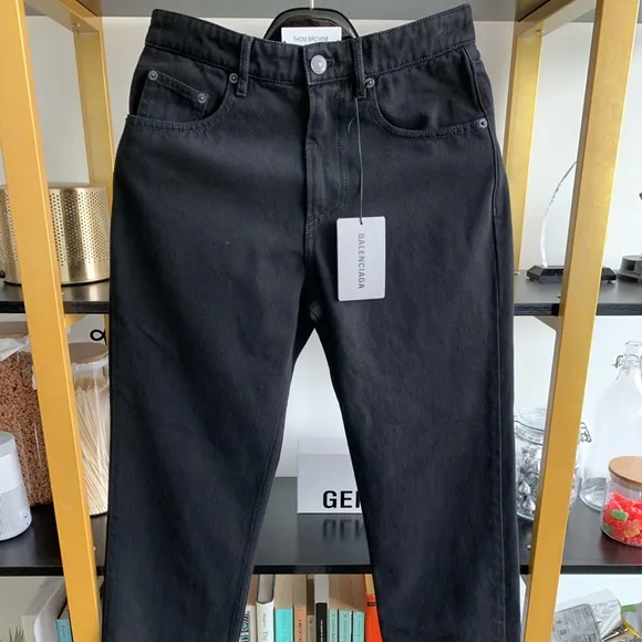 Balenciaga 20SS Black Straight Leg Jeans Size 21
          
      NWT
