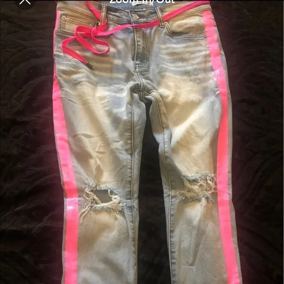 Mens Balenciaga Jeans with Pink stripe