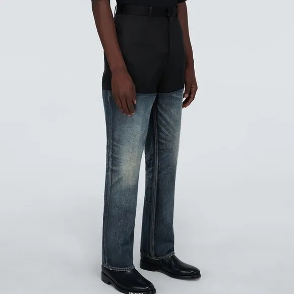 Balenciaga FW20 Contrast Paneled Straight Fit Jeans Size 48EU/32US
          
      NWT