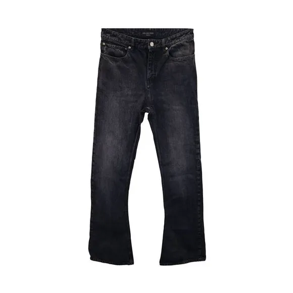 Balenciaga Unisex Bootcut Denim Pants in Black Cotton