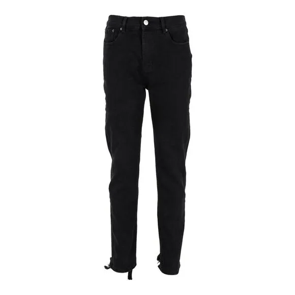 Balenciaga Distressed Hem Jeans in Black Cotton