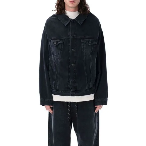 Men's Off-Shoulder Black Denim Jacket for SS24
          
      NWT
