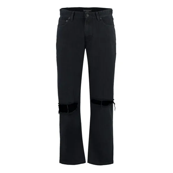 Ripped Loose Unisex Jeans in Black for SS24
          
      NWT