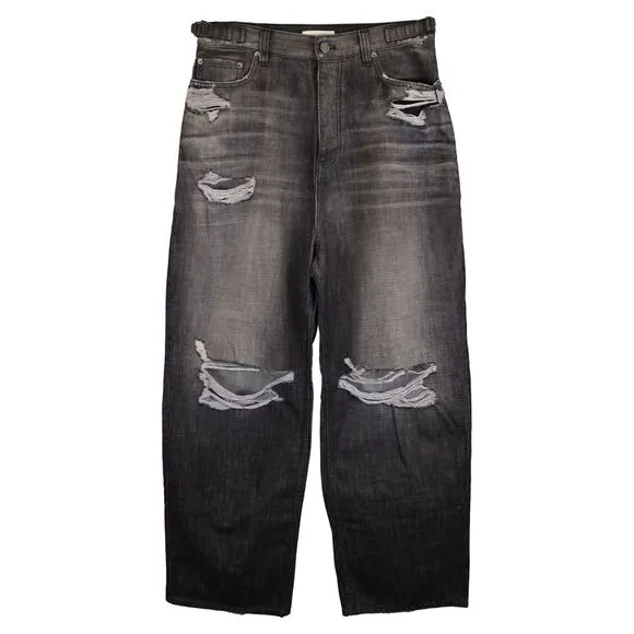 Balenciaga Super Baggy Destroyed Faded Jeans in Grey Cotton
          
      NWT