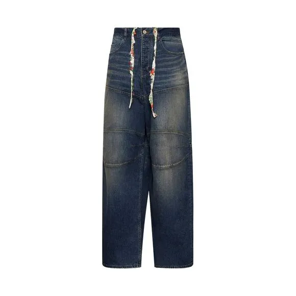 Balenciaga Men Blue Denim George V Baggy Jeans
              
      NWT