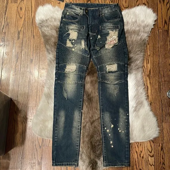 BALMAIN jeans NWT $1499 rare ripped with zippers
          
      NWT