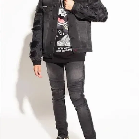 Balmain red Moto jeans small 27/ 28
