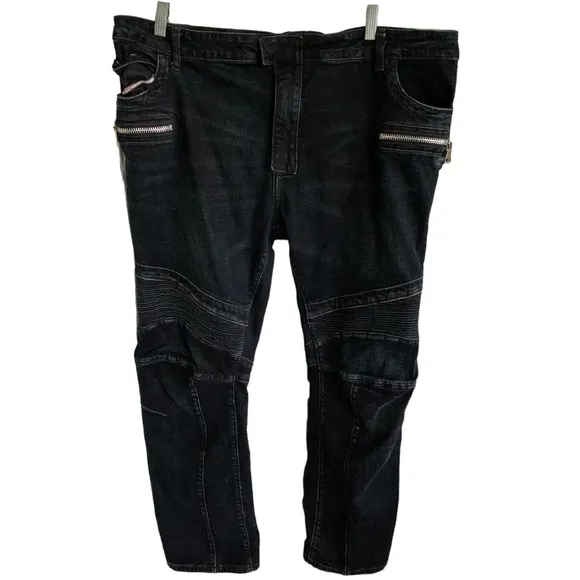 Balmain Paris Black Moto Jeans Men’s Size 40