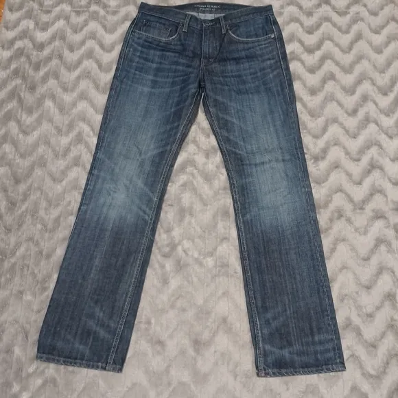 Banana Republic Mens Size 31x32 Blue Straight Fit Medium Wash Denim Jeans