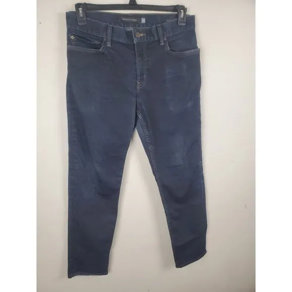 Banana Republic Jeans Mens 33x30 Tapered Leg High Rise Dark Wash Casual