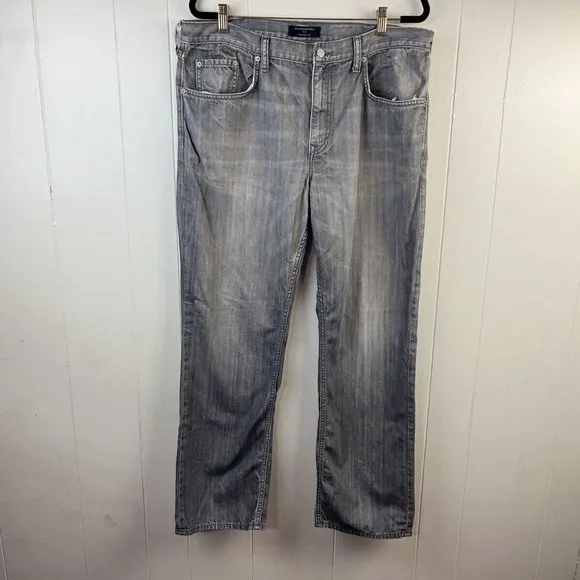 Banana Republic Jeans Mens Slim Fit Straight Jeans Gray Size 38x32