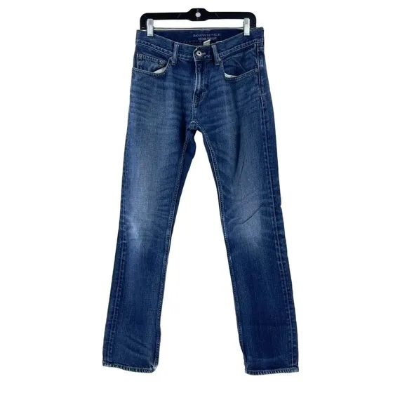 Banana Republic Men's Vintage Straight Denim Jeans 29" X 32" Medium Wash