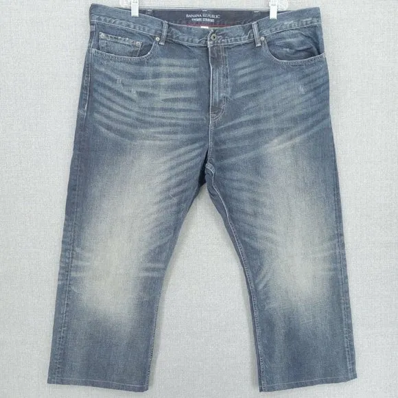 Banana Republic Jeans Mens 44x34 Blue Vintage Straight 100% Cotton Denim