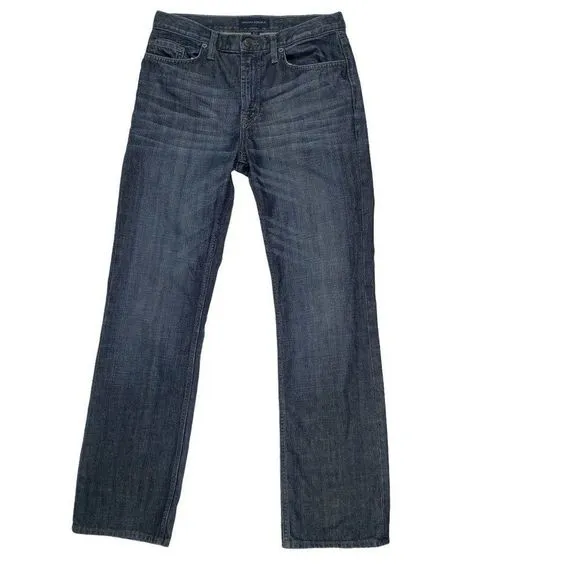 Banana Republic Denim Straight Leg Mid Rise Factory Distressed Jeans Men's 30x32