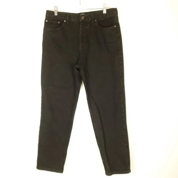 BDG 34x28 Dad Jeans Black Button fly 100% cotton denim High Rise Tapered Leg