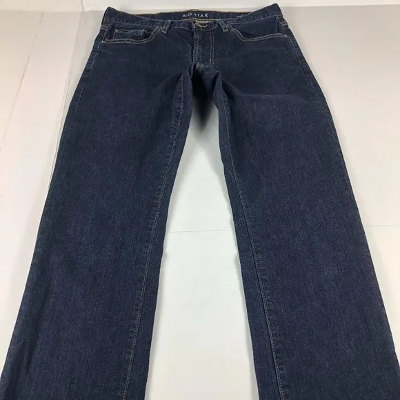 Big Star Jeans Men's 31* Regular Union Straight Leg Dark Blue Fade Stretch Denim