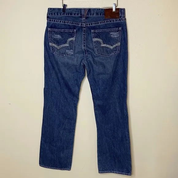 BIG STAR JEANS UNION STRAIGHT LEG 38 REGULAR DISTRESS