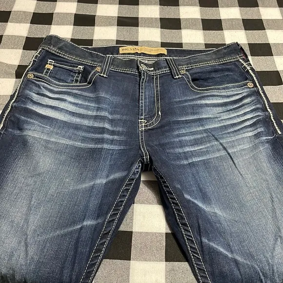 Buckle Big Star Voyager Straight Leg Jeans Men's Size 36L x 35 Long Dark Stretch
