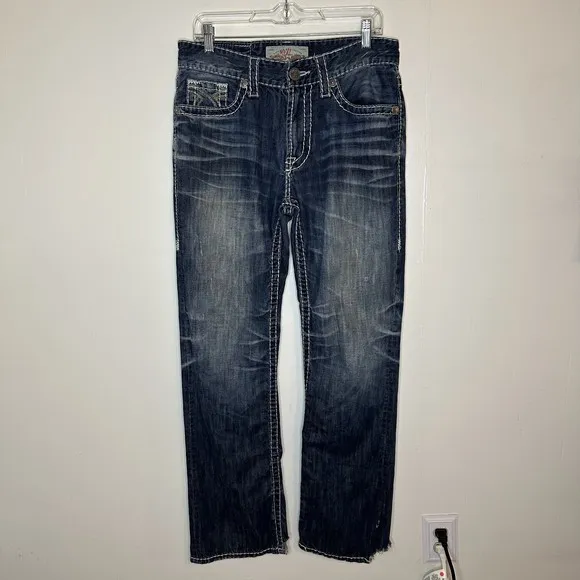 Big Star Pioneer Bootcut Jeans Distressed Destroyed Hem 31R