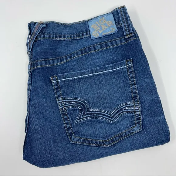 Big Star Pioneer Boot Cut Mens Jeans Comfortable Stretch Cotton Spandex 38R X 32