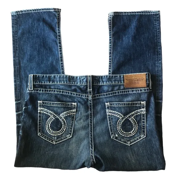 Big Star Jeans Pioneer Distressed Denim Buckle Embroidered D3