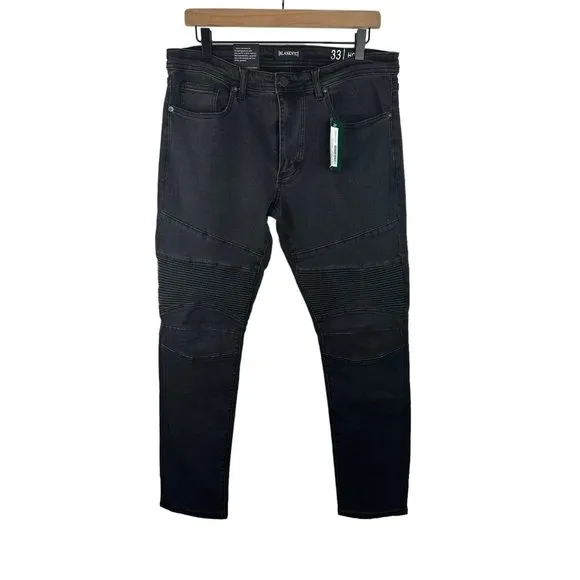 Blank NYC Mens Horatio Black Moto Jeans sz 33 x 32 NWT Stitch Fix Skinny Fit
          
      NWT