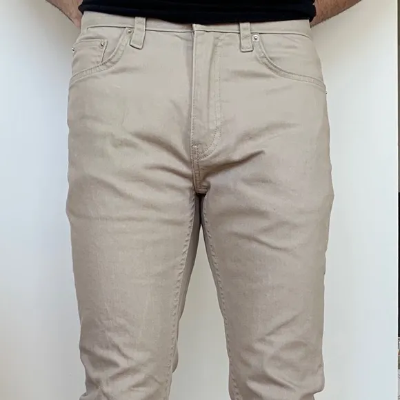BLK DNM waxed beige/ cream color jeans