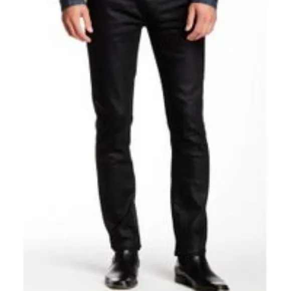 Mens Black button fly jean