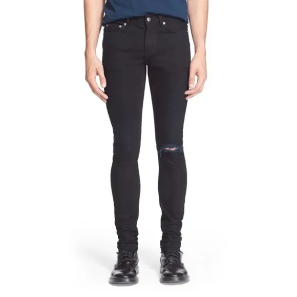 'BLK DNM Jeans 25' Skinny Fit Raw Hem Jeans Black
          
      NWT