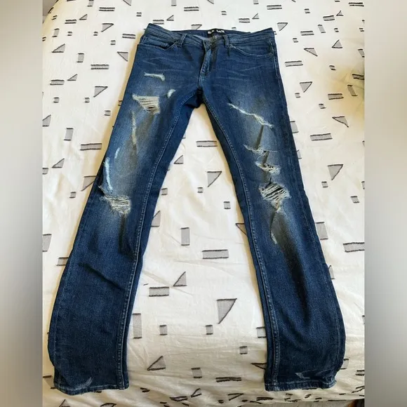 BLK DNM Spencer Blue Skinny Destroyed Jeans - Jeans 25
