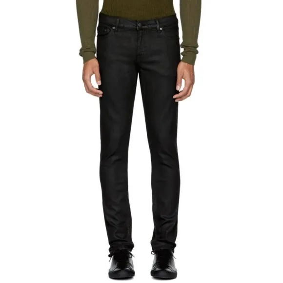 BLK DNM Black Taper 5 Jeans Cooper Blacked waxed coated