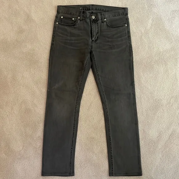 BLK DNM, men’s slim charcoal stressed denim, size W 29 L 29, great condition