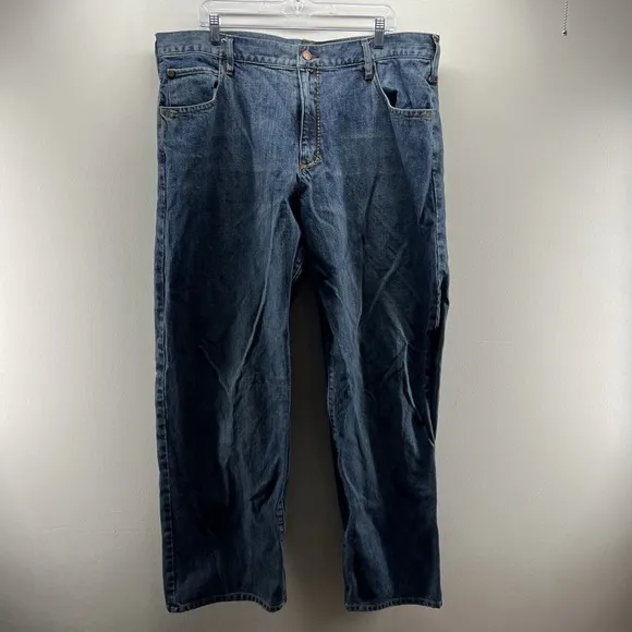 DNM Industria Jeans Mens 42 Dark Blue Wash Denim Cotton Straight Timber Fit